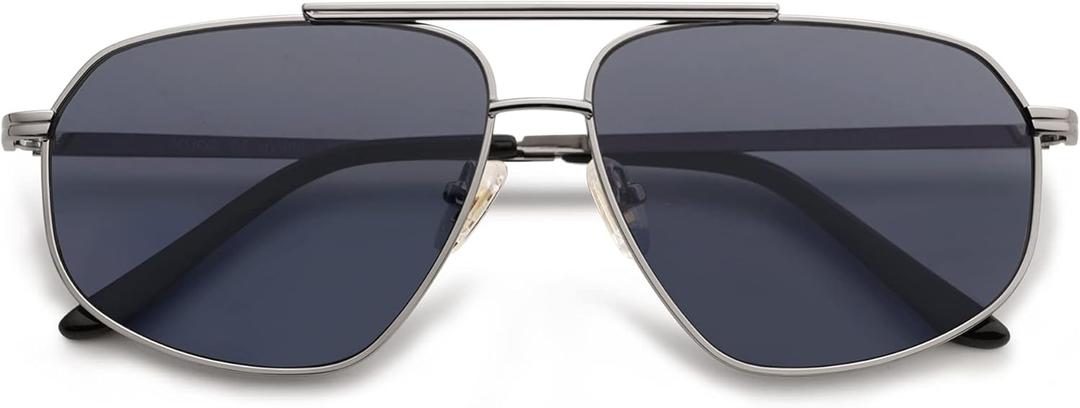 SOJOS Retro Hexagon Aviator Sunglasses for Women Men Trendy Vintage UV400 Protection Shades SJ1200 (Gunmetal/Dark Grey)