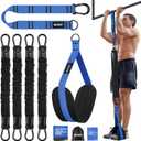 Pull Up Assistance Bands 260lbs, Heavy Pull Up Bands Resistance Bands for Pull Ups Working Out with Feet Rest, Pull Up Bar Bands Assistance Bands Strength Training Workout Equipment, Height Adjustable (Blue)