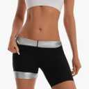 Women's Sauna Shorts High Waist Corset Sweat Enhancing Thermo Shorts for Weight Loss Workout Gym Fitness Shapewear XL Black