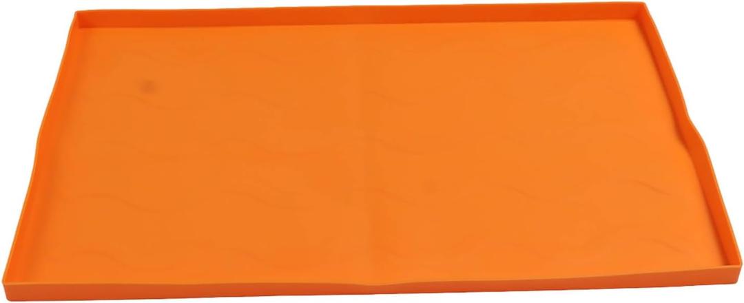 Grill Mat for Outdoor Grill, Heavy Duty Silicone BBQ Mat, Non Slip Heat Resistive Under Deck Protector for Griddle, Anti Stick Cooking Surface (orange 36in)