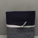 MINTWOOD Design Extra Large 22 x 14 Inches Blanket Storage Basket, Laundry Basket, Decorative Woven Cotton Rope Baskets for Blanket Storage Living Room, Dog Toy Storage Basket Bin, Navy Blue