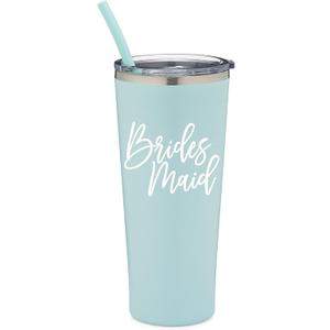 Bridesmaid Tumbler Cup  Seamist Mint, Vacuum Insulated Stainless Steel, Personalized Bridal Shower Gift, Bachelorette Party, Bride Travel Mug, Keeps Drinks Hot or Cold