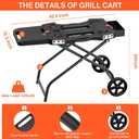 Outdoor Grill Stand for Weber Q1200, Q1000, Q2200, Q2400, Portable Grill Cart for Blackstone 17"& 22" Table Top Griddles, for Weber Grill,Griddle Stand for Blackstone,for Travel and Camping