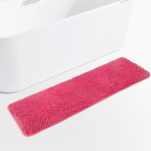 Yeaban Hot Pink Bathroom Rug 17"x47" – Thick Chenille Bath Mats | Absorbent and Washable Bath Rug Non-Slip, Plush and Soft Rugs for Bathroom Floor, Shower, Sink