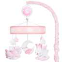 Crib Mobile for Girls, Baby Mobile for Crib with 12 Lullabies Digital Musical Box, 3 Modes, Volume & Songs Control, Pink Design for Nursey Decor