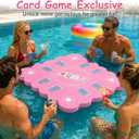 Floating Mahjong Table for Pool, Double Sided Float Game Tray with Rules, Large