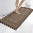 Bathroom Rugs 24" x 60", Non-Slip Extra Soft Absorbent Bath Rugs, Machine Washable Quick Dry Bath Mats for Bathroom Floor, Shower, Bathtub and Sink, Grayish Brown & Coffee
