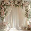 10x10FT Ivory Backdrop Curtain for Wedding Parties Wrinkle Free Curtain Backdrop for Baby Shower Drapes for Birthday Party Photography Background Soft Fabric 5ft x 10ft, 2 Panels