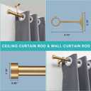 2-Pack Curtain Rod for Windows 16-28",Adjustable Window Curtain Rods with Premium Aluminum End Cap Finials and Full Surround Brackets,3/4"(0.062Feet) DiameterWarm Gold Drapery Rods for Curtains