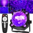 2 in 1 Glow Party Black Light Disco Ball Light with Sound Activated Strobe Dj Party Lights Black Lights, for Halloween Christmas Birthday Decor Classroom Room Family Party Decor (Medium)