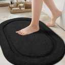 Color&Geometry Black Bathroom Rugs, Non Slip, Absorbent, Soft, Washable, Thick Bath Mat, 24"x43" Small Bath Rug Bath Mats for Bathroom Floor, Shower, Sink, Vanity