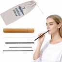 Adkoat Singing Straw Vocal Training Set of 3: Titanium Straws for Improved Breath Control & Clarity & Range - Professional Vocal Training Gifts for Singer Speaker Coach | Cleaning Brush & Metal Case