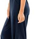Lacozy Womens Casual Loose Sleeveless Spaghetti Strap Wide Leg Pants Jumpsuit Rompers (Blue, S)