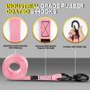 4Pcs Ratchet Tie Down Straps Kit for 2400lb Break Strength | 1 x 16FT Tie Down Straps with Soft Loop Tie-Downs & Safety S Hook - Cargo Strap Tie Down for Trucks, Motorcycle, Moving, Appliances - Pink
