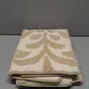 DEXI Bathroom Rug 31x31, Non Slip Washable Bath Mat, Absorbent Soft Microfiber Bathmat, Floral Plant Square Carpet for Shower Floor, Beige