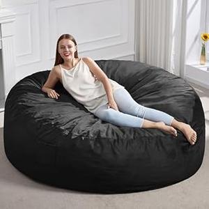 Hobestluk 5FT Bean Bag Chair Giant Bean Bag Chairs for Adults Large Bean Chairs with Removable Cover, Beanbag Chair with Filler, Adult Bean Bag Chairs for Living Room, Bedroom