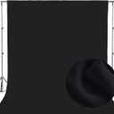 Black Photo Backdrop for Photoshoot, 8FTX10FT Photography Backdrops for Studio Shoots, High Density Photo Backdrop Curtain, Perfect Black Screen Backdrops for Photoshoot Portraits Party