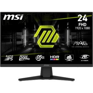 MSI MAG 244F 24' FHD (1920 x 1080) IPS Gaming Monitor, 200Hz, 0.05ms GTG, HDR Ready, AMD FreeSync Premium, Eye Care, AI Vision, Tilt Adjustable, Frame-Less, HDMI 2.0b & DP 1.2a, Vesa Mount, Black