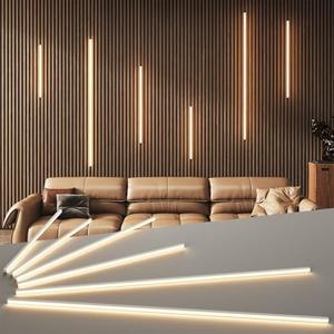 GloryAir LED Recessed Lighting Kit for Wall Panels 6pcs Slat Wall Lights | Adhesive Wall Strip Lights with White Light Cover, 3000K Touch Switch Lamp for Wood Slat & Wall Accent Acoustic Panels