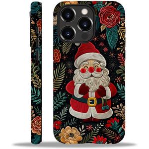 Compatible with iPhone 15 Pro Max Case,The Lovely Santa Claus Christmas for Woman Men Full Body Protective Cover Shockproof 2 in 1 Silicone + Hard PC Design for iPhone 15 Pro Max Case