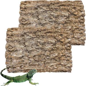 Hamiledyi 2PCS Cork Terrarium Background 15.7x11.8in Natural Cork Large Bark Backdrop Reptile Climbing Mat Habitat Decor for Spider Lizard Chamelon Turtle Beared Dragon