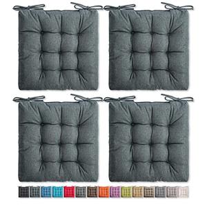 SQUARE MOON 4 Pack Chair Cushions, Seat Cushions, Chair Pads, Chair Mat for Indoor, Outdoor Dining Chair, Kitchen Chairs, Dining Room Chairs (16" × 16" × 4 Pack, Dark Grey)