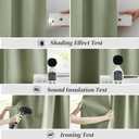 KEQIAOSUOCAI Blackout Linen Curtains Thermal Insulated Back Tab Rod Pocket Textured Long Drapes for Bedroom 50 x 63 Inch, 2 Panels Set,Light Sage Green