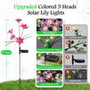 WdtPro Solar Lights Outdoor Garden Decor, 6 Pack Solar Flowers with 30-Head Colorful Lily Lights & Glowing Stems, Brighter Waterproof Decorative Garden Lights for Yard, Patio, Flower Bed, Unique Gifts