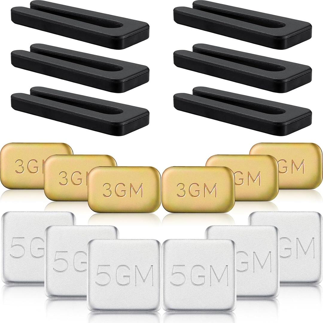 21 Pieces 6 Sets of Ceiling Fan Balancing Kit Fan Blade Balancing Kit Include 6 Self Adhesive Metal 5g Weight 9 Metal Self Adhesive 3g Weight 6 Plastic Clip
