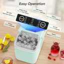 DUMOS Ice Maker Countertop Ice Machine Compact Size with Handle, 26lbs in 24Hrs, 9 Bullet Ice Cubes in 6 Mins, Self-Cleaning Function, Portable for Home, Kitchen, RV, Camping, Quiet Operation,Green