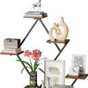 Floating Shelves for Wall, Wall Shelf for Living Room, Bedroom Décor, Large Hanging Shelf for Storage and Display for Books, Plants, Photos, Easy Install (Rustic Brown/Black)
