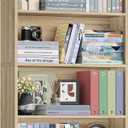 FOTOSOK 6 Tier Tall Bookshelf Bookcase with Open Display Shelves, Light Oak, 23.6 x 9.25 x 70.8 inches