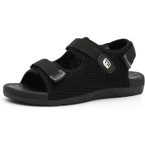 JOINFREE Womens Orthopedic Walking Hiking Sandals Adjustable Open Toe Sports Water Sandals with Plantar Fasciitis Arch Support Thick Athletic Cushion Outdoor Beach Sandals (8.5 Wide, Black)