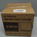 4 Inch Dryer Vent Cover Outside, HG Power Metal Exterior Vent Cover with Removable Screen & Cushioned Non-Return Flap, Air Wall Vent for House, Range Hood, AC, Opening Diameter: 3.81" White