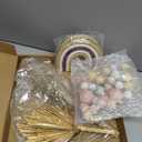Roshtia 54 Pcs Boho Wedding Cake Toppers Rustic Bridal Shower Cake Topper Decorations Rainbow Pampas Grass Dried Flower Decor for Engagement Anniversary Party Wedding Birthday Party Supplies