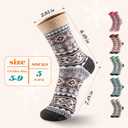 Wool Socks - 5 Pairs of Soft, Cozy, Warm Boot Socks for Women Crew Cozy Winter Sock
