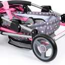 Bayer Doll Pram Carriage, Foldable Stroller for Dolls up to 18 in with Blanket, Pillow & Handbag