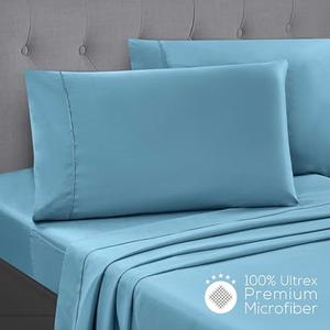 Mueller Luxury 4 Piece Twin XL Sheet Sets - Ultra-Soft 1800 Series, Cooling & Breathable Twin XL Bed Sheets, Hotel Quality Bedding, Deep Pocket up to 16" - Hypoallergenic, Wrinkle-Resistant, Denim (Twin XL, Denim)
