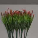 alyptus Artificial Flowers Outdoor 12 Bundles Fake Plants Outside Red Flower Grass Faux Greenery Spring Summer Wildflower Decoration for Outdoors Yard Front Porch Planter Decor (Red Flowers)