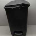 Glad 13 Gallon Trash Can | Plastic Kitchen Waste Bin with Odor Protection of Lid | Hands Free with Step On Foot Pedal and Garbage Bag Rings, Black