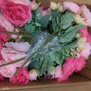 peonies artificial flowers 12 Bundles pink flowers bouquet, Lifelike Silk Fake Peonies with Stems for Home Table Centerpieces, Wedding, Party & DIY Bridal Floral Arrangements (Rose red + pink)