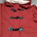 Gihuo Winter Jackets for Women Sherpa Lined Jacket Women Duffle Toggle Coat Hooded Fleece Jacket (Small, Wine)