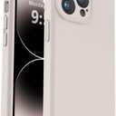 Vooii Compatible with iPhone 14 Pro Case, Liquid Silicone Upgrade [Camera Protection] [Soft Anti-Scratch Microfiber Lining] Shockproof Phone Case for iPhone 14 Pro 6.1 inch - Stone