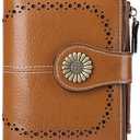 SENDEFN Small Womens Wallet Leather Bifold Card Holder RFID Blocking with Zipper Coin Pocket