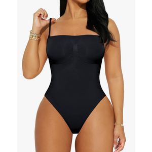 REORIA Shapewear Bodysuits for Women Tummy Control Seamless Body Shaper Sculpting Snatched Waist Butt Lifting Thigh Slimmer, Size S