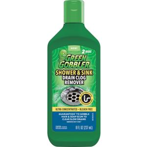 Green Gobbler Ultra Concentrated Drain Clog Remover & Cleaner | Powerful Hair, Grease & Soap Dissolver for Bathroom, Kitchen, Shower, Sink & Toilet | Safe for Pipes & Septic Systems
