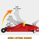 Jack Boss Floor Jack 2.5 Ton (5500 LBs) Hydraulic Low Profile Trolley Car Jack with Portable Storage Case, Lifting Range 3.5" to 14", Fit Use for Automotive Sedans, Red