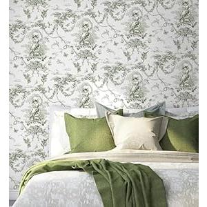 CiCiwind 197"16" Wallpaper Toile Peel and Stick Wallpaper White and Pink Wallpaper Vintage French Wallpaper Pink Contact Paper Self Adhesive Removable Wallpaper for Bedroom Living Room Walls Decor