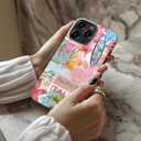 LUMARKE for iPhone 15 Pro Max Case Cute,Aesthetic Italian Coquette Pink Floral Beachy Costal Shell,Compatible with Magsafe,Trendy Cool Retro Western Girly Protective Slim Phone Cover for Women Girls