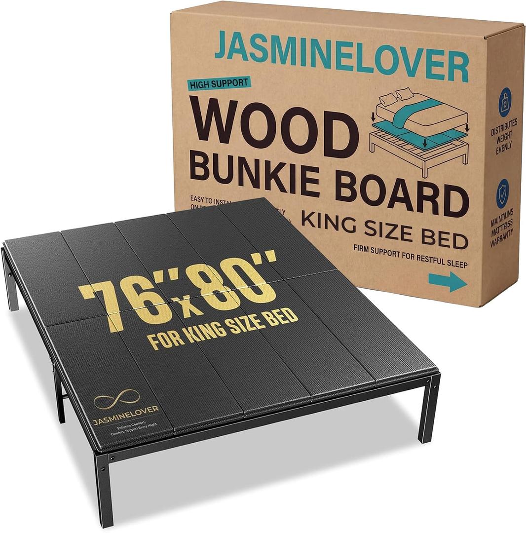 Bunkie Board King 76x80 Heavy-Duty Reinforced Wood Base for Under Mattress